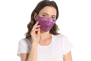 ROSEWARD 100% Mulberry Silk Face Mask for Women Men Reusable Adjustable with Filter Pocket