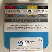 HP Instant Ink Karte (Tarif für 15, 50, 100 oder 300 Seiten pro Monat