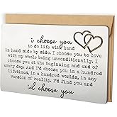 YODOCAMP Husband Gifts From Wife, I Choose You Metal Wallet Card, Valentine's Day Boyfriend Wife Gift, Sentimental Keepsake, Anniversary Wallet Insert Card Gifts for Him