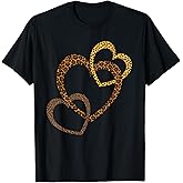 Hearts Love Leopard Cheetah Shirt Women's Animal Print Hard T-Shirt