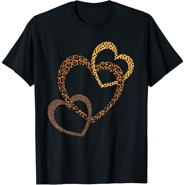 Amazon.com: Leopard Print Heart T-Shirt : Clothing, Shoes