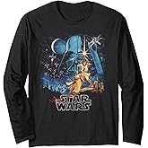 Star Wars A New Hope Faded Vintage Poster Long Sleeve Tee Long Sleeve T-Shirt