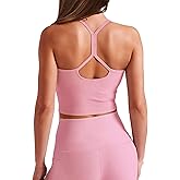 Mstaad Women's Workout Tank Tops Padded Backless Slim Bras Racerback Cropped Yoga Camisole