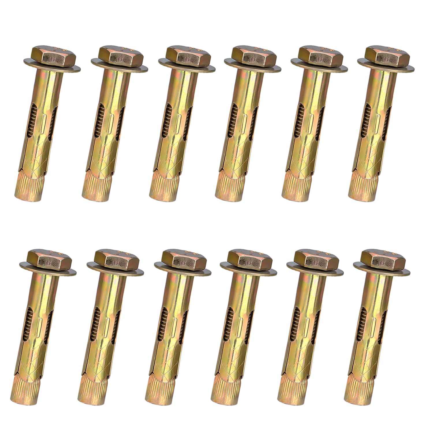 12 Pcs M8x60mm Expansion Screw Bolts, Hex Nut Expansion Sleeve Anchor Bolt Heavy Duty Fixing Anchors, Heavy Duty Concrete Masonry Brick Wall Fixings