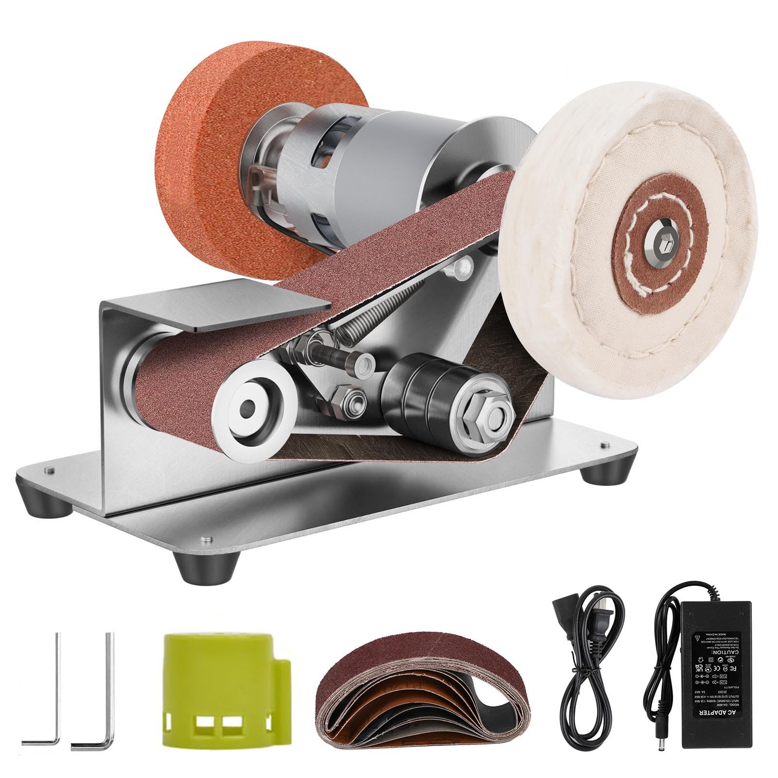 Photo 1 of Mini Belt Sander, 7 Adjustable Speed Electric Knife Sharpener, 15 Degree Belt Grinder, Power Belt Sander for Metal Working and Woodworking