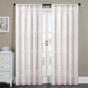 Amazon Com Everyday Celebration Polka Dot Semi Sheer Curtains For