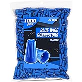 1000 Pcs Blue Wire Connector Nuts with Spring Quick Connection (AWG 22-14) | Insulating Insert Twist Electrical Wire Terminal, Electrical Connectors Nuts, Wire Caps