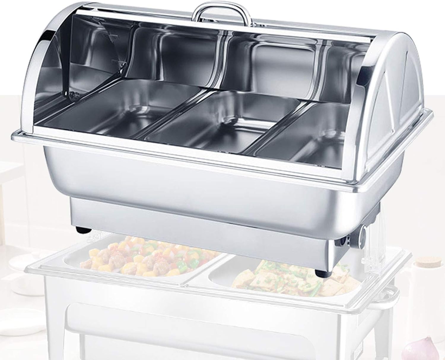 Chafing Dish Elektrisch Speisewärmer Heizung, 9L Edelstahl