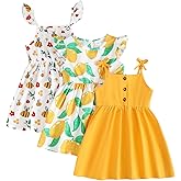 Toddler Girl Dress Little Girl Clothes Ruffle Sleeveless Multipack Floral Flamingo Striped Summer Spring Casual Dresses