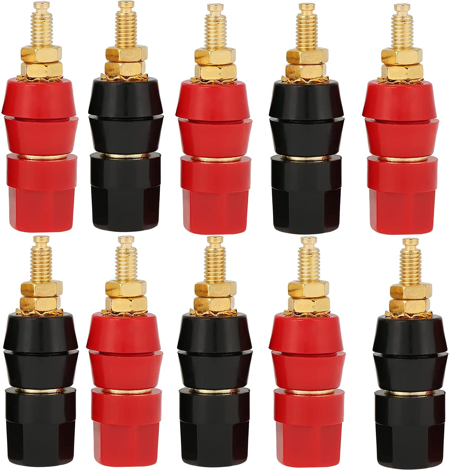RUNCCI-YUN Binding Post Connector,4mm Banana Socket,Audio Speaker Terminal Panel Mount Banana Socket for Amplifier Speaker Terminal Socket Connector & Audio Video Cable Plugs & Adapter(10pcs)