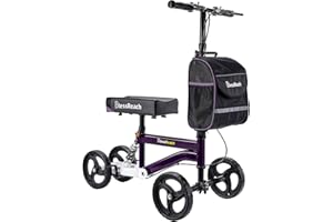 BlessReach Economy Knee Scooter, Steerable Knee Walker, Foldable Knee Scooters for Foot Injuries Adult Best Crutches Alternative (Purple)