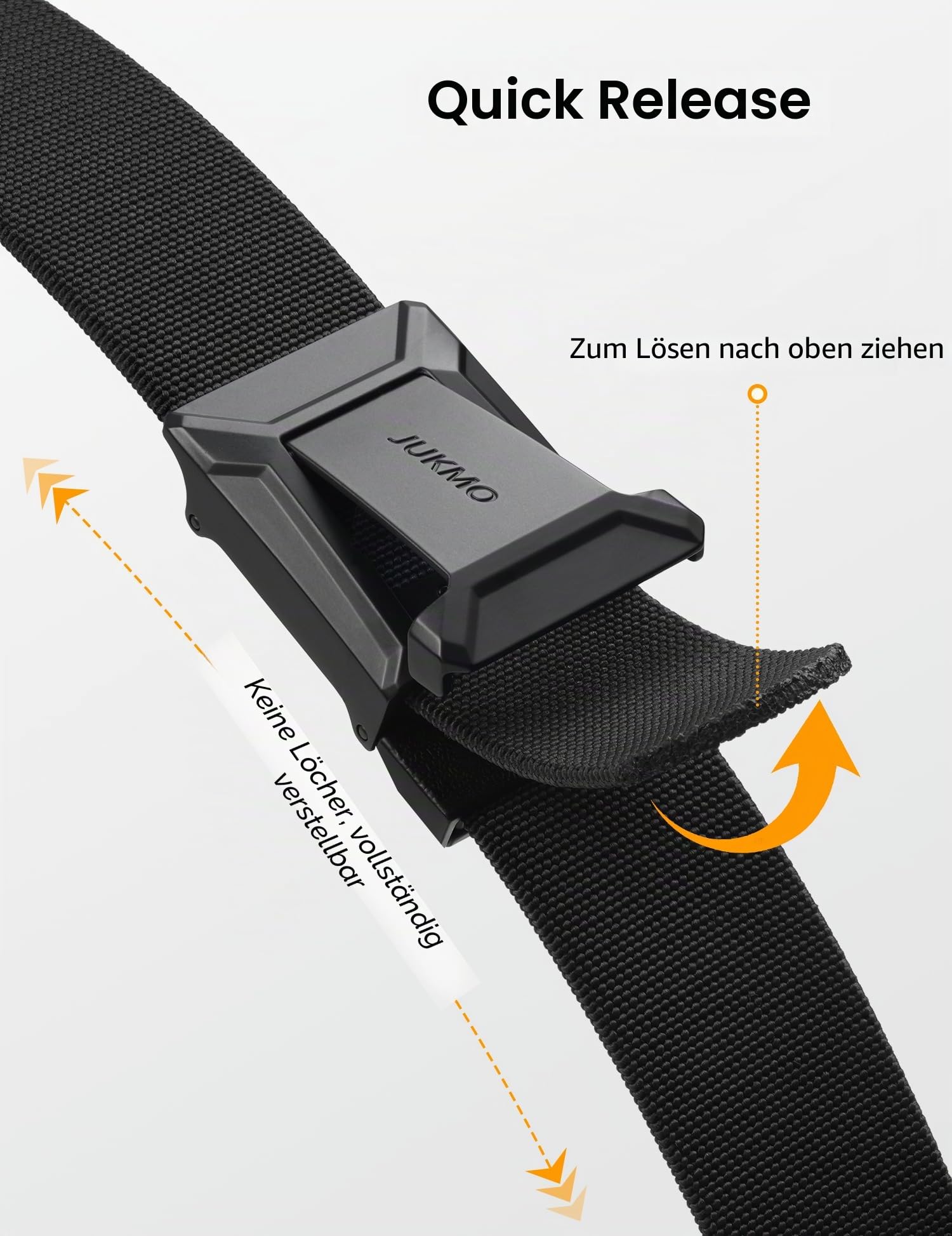 JUKMO Herren Stretch Taktischer Gürtel 3,8cm Nylon mit Flip-Schnalle 2