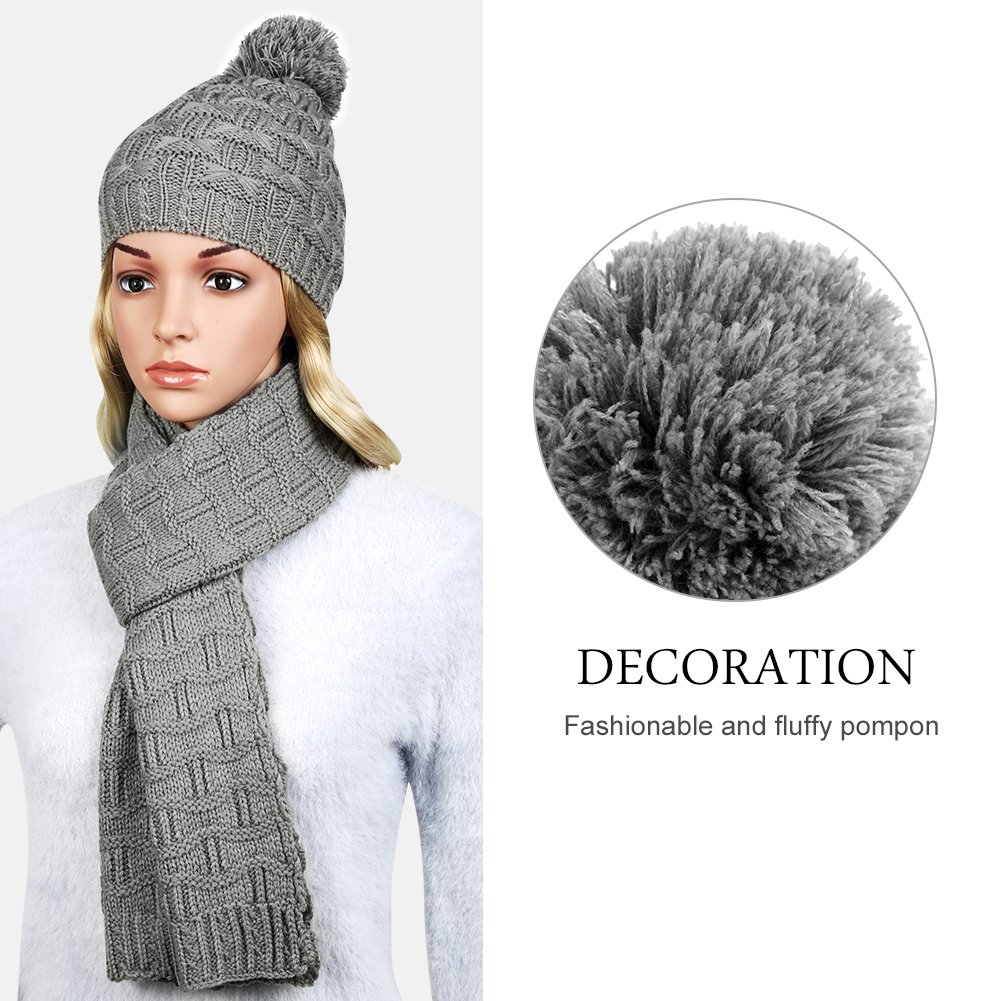 Vbiger Wintermütze Strickmütze Damen Mütze Beanie Warme Mütze Winterschal Damen