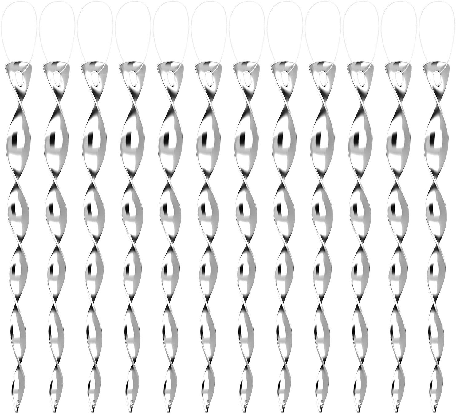 Voarge Pack of 12 Reflective Bird Repellent for Bird Repellent Garden Plastic Wind Spiral Scarecrow Bird Repellent Garden Without Chemical Violence
