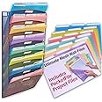 Ultimate Office Mesh Wall File Organizer, 8 Tier Vertical Mount Hanging File Sorter. Multipurpose Display Rack Includes 18, 3rd Cut PocketFile Clear Document Folder Project Pockets (Black)