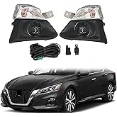 Thomletha Left and Right Fog Lights Assembly Replacement for Altima 2019-2021 Driver Passenger Side Clear Lens 261306CA0A NI2531121