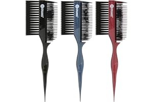 STYLANCE Professional 3 Pieces Hair Dye Brush Comb Set – Dual-Sided Hair Coloring Applicator for Salon Stylists – Tint Brush & Comb for Balayage, Highlights, and Root Touch-Up (Multicolor)