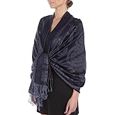 Sakkas Lightweight Two Tone Paisley Design Pashmina Fringe Scarf/Stole/Wrap