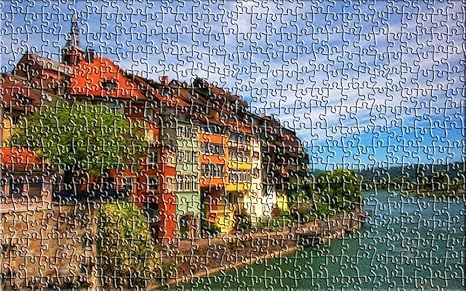 Amazon Co Jp 大人の1000ピースパズルジグソーピース製品サイズ顧客満足度挑戦的な大人のアートジグソーおもちゃ1000パズルレイクタウン70x50cm ホーム キッチン