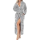 Alexander Del Rossa Plush Fleece Robe for Women, Long Hooded Bathrobe with Hood, Plus Size