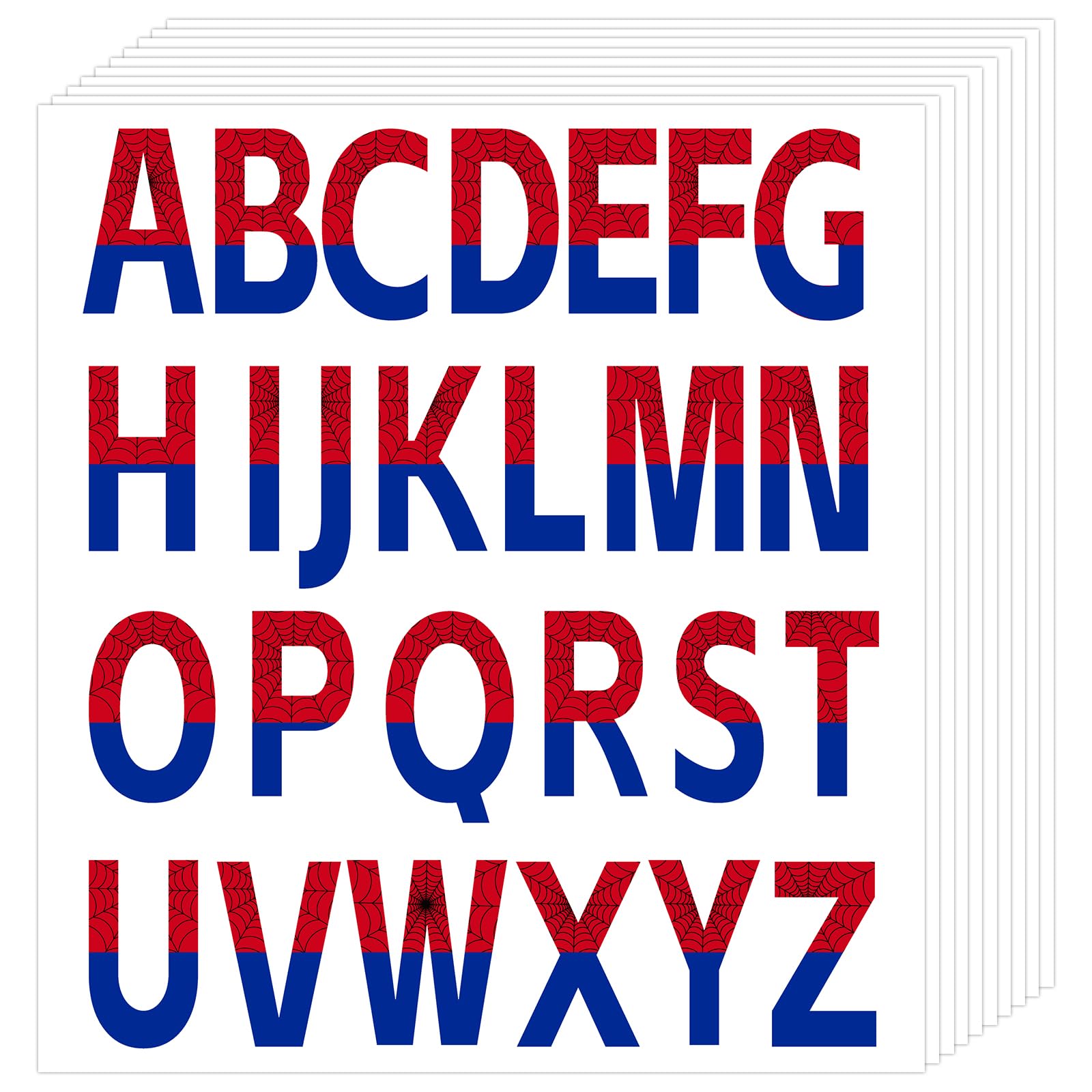 Photo 1 of 10 Sheets Blue and Red Letter Stickers, 1.73 Inch Spider Self Adhesive Vinyl Waterproof Alphabet Letter Stickers Easy to Stick and Peel for Water Bottle Door Car Poster Board DIY Decor