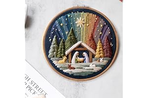 1 pcs Kit for Beginners Adults,Nativity Scene Embroidery kit,Christmas Cross Stitch Kits,DIY Embroidery Kit for Adults with P