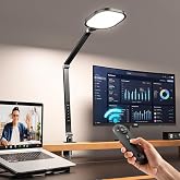 LitONES Remote LED Desk Lamp with Clamp, 2000LM, 30 Modes, Metal Arm | Eye-Care, Professional Lighting for Video Calls, Zoom Meeting, Streaming, 360&deg; Rotatable, Memory, Timer, CRI 97.8