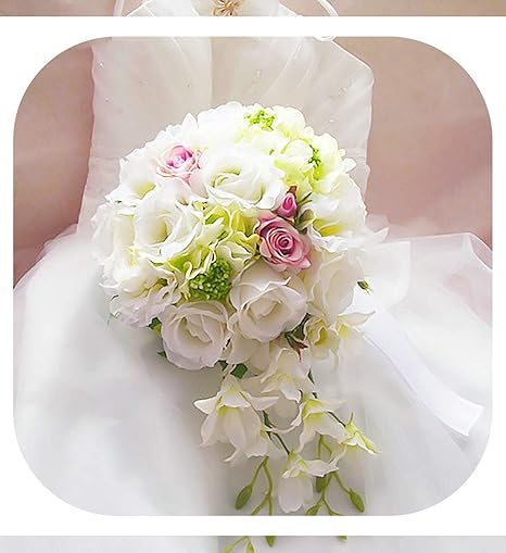 Amazon Memoirs ラモ デ ノヴィア ホワイトローズ シルク ラウンドブローチ 花 ウェディングブーケ ハンドメイド カントリースタイル ボーホー ブライダルブーケ ブライズメイド用 造花 オンライン通販