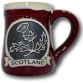 Glen Appin Stoneware Mug Scotland Pottery Mug for Coffe or Beer 16.9 oz(500 ml) (Thistle/Scotland - Red)