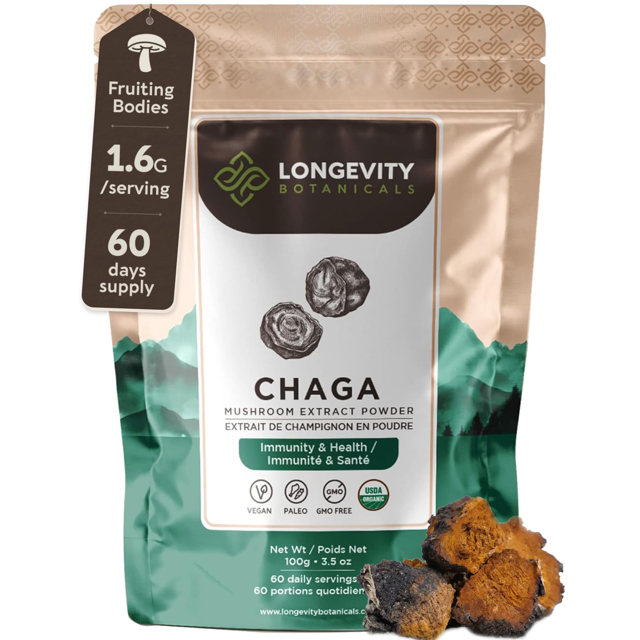 Longevity Botanicals Organic Chaga Mushroom Extract