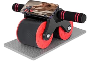 LZFYMXOK Automatic Rebound Abdominal Wheel,Ab Roller Wheel for Core Workout,2 Wheels Balance Design and Mobile Phone Holder,Suitable for Home Office Gym Outdoors,Designed for Men and Women.