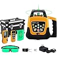 TRY-YEAN Automatic Self Leveling Rotary Laser, 1650ft Green Beam Laser Level with Receiver Remote Control, 360 Rotating Horizontal Vertical Transit Level (Rotary Laser Level Kit)
