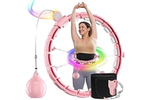 SONKOLORO Weighted Workout Hoop for Adult Weight Loss - 50" Plus Size Silent Smart Waist Fitness Circle with Ball - Abs Exercise Equipment for Home…