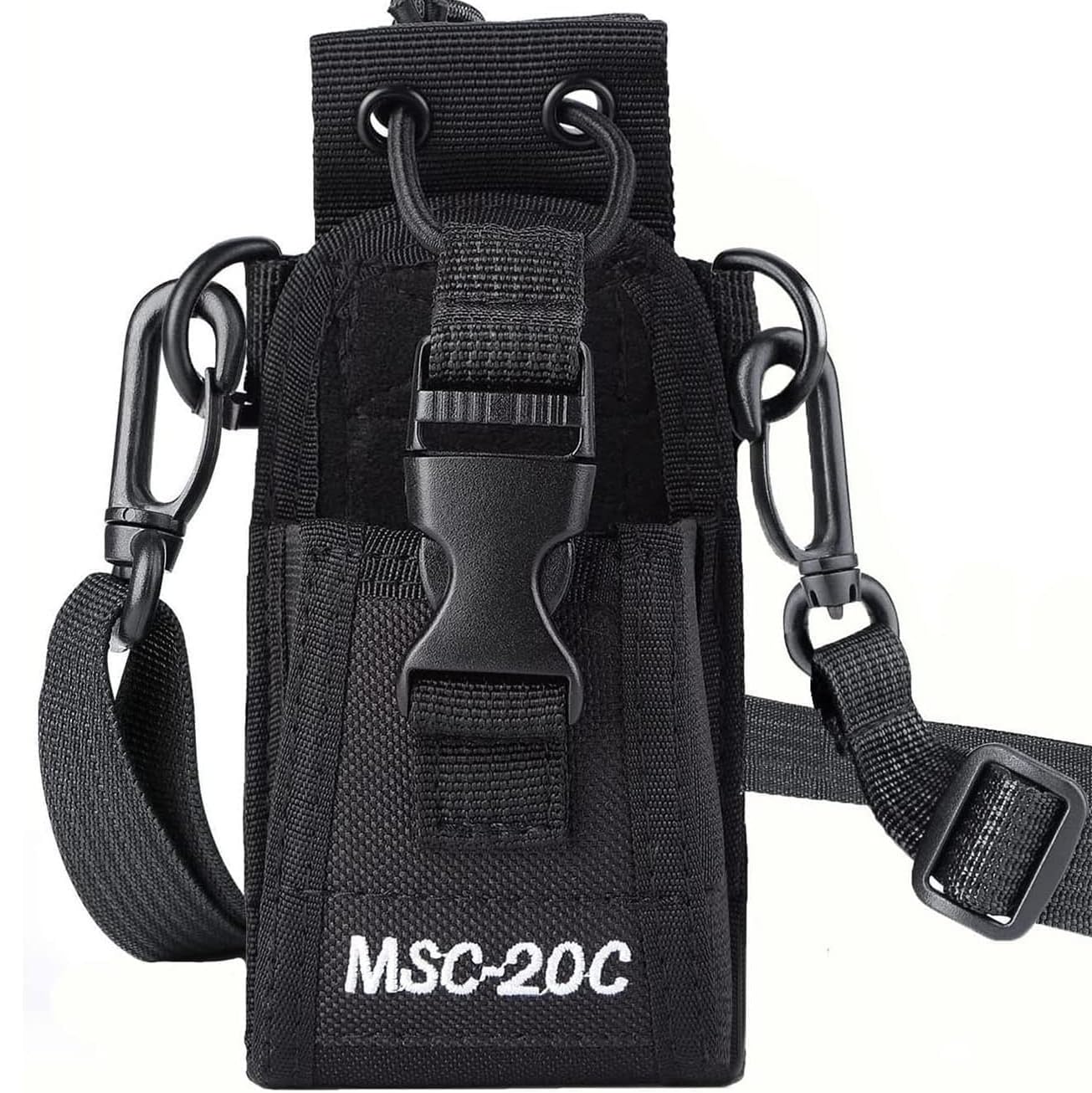 Litensh Tactical Radio Holster, Security Multi-Function Radio Holder Pouch Bag Case with Adjustable Strap Compatible with Two Way Radio GPS & Phone for Military Hunting 20C