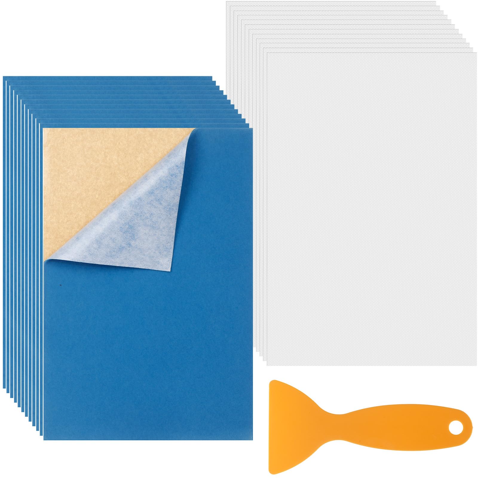 Photo 1 of AmazingSpark 12 Sets Magic Sticky Rhinestone Flock Template Stencil with Hotfix Rhinestone Tape 12"x8" for Crafting Cutting Machines