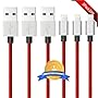 BULESK iPhone Cable 3Pack 10FT Nylon Braided Certified Lightning to USB iPhone Charger Cord for iPhone 7 Plus 6S 6 SE 5S 5C 5, iPad 2 3 4 Mini Air Pro, iPod - Red