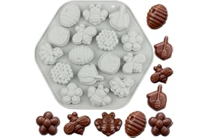 NYKSTRSM 16 Cavity Bee flower Silicone Candy Molds Honeycomb Chocolate Mold For Candy Chocolate Cupcake Topper Decorating