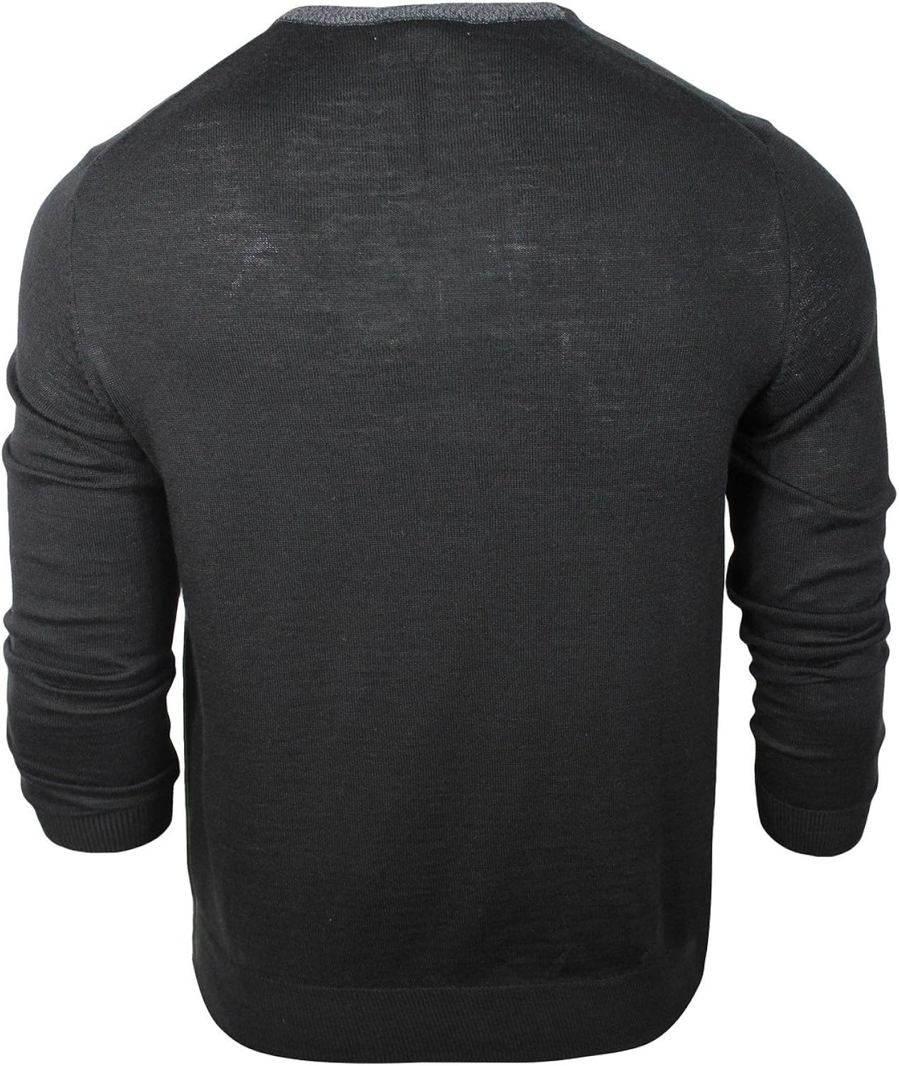 Calvin Klein Men's Merino Acrylic Blocked CrewNeck Sweater, Black, Medium at Amazon Men’s