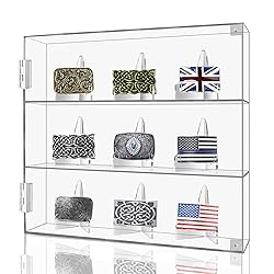 Acrylic Belt Buckle Display Case, Clear Wall Shadow
