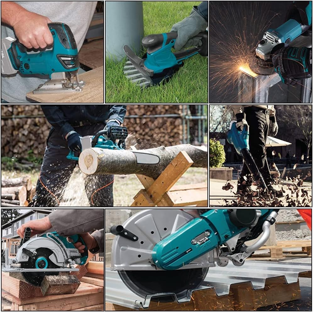 Powarobor 2 Stück BL1850B 18V 5,5Ah Li-ion Ersatz Akku mit DC18RC Ladegerät Starter Kit Kompatibel mit Makita 18V Akkus BL1860 BL1830 DC18RA DC18SD LXT-400 Elektrowerkzeuge 10