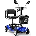 VERPAL Compact 4 Wheel Mobility Scooter with Display, Foldable Electric Scooter for Seniors and Adults, Heavy Duty Travel Model with Lights, Basket, Rearview Mirror, and Long-Lasting Extended Battery