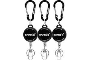 SAMSFX Fly Fishing Zinger Retractor for Anglers Vest Pack Tool Gear Assortment Combo 3pcs in Pack