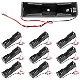 ACEIRMC 10pcs 18650 Battery Clip 1 Slots 3.7V Plastic 18650 Battery Storage Box Case with Black and Red Wire Leads for 18650 
