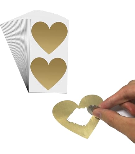 Etiquetas De Sello De Pegatinas En Blanco Doradas Con Forma De Corazón
