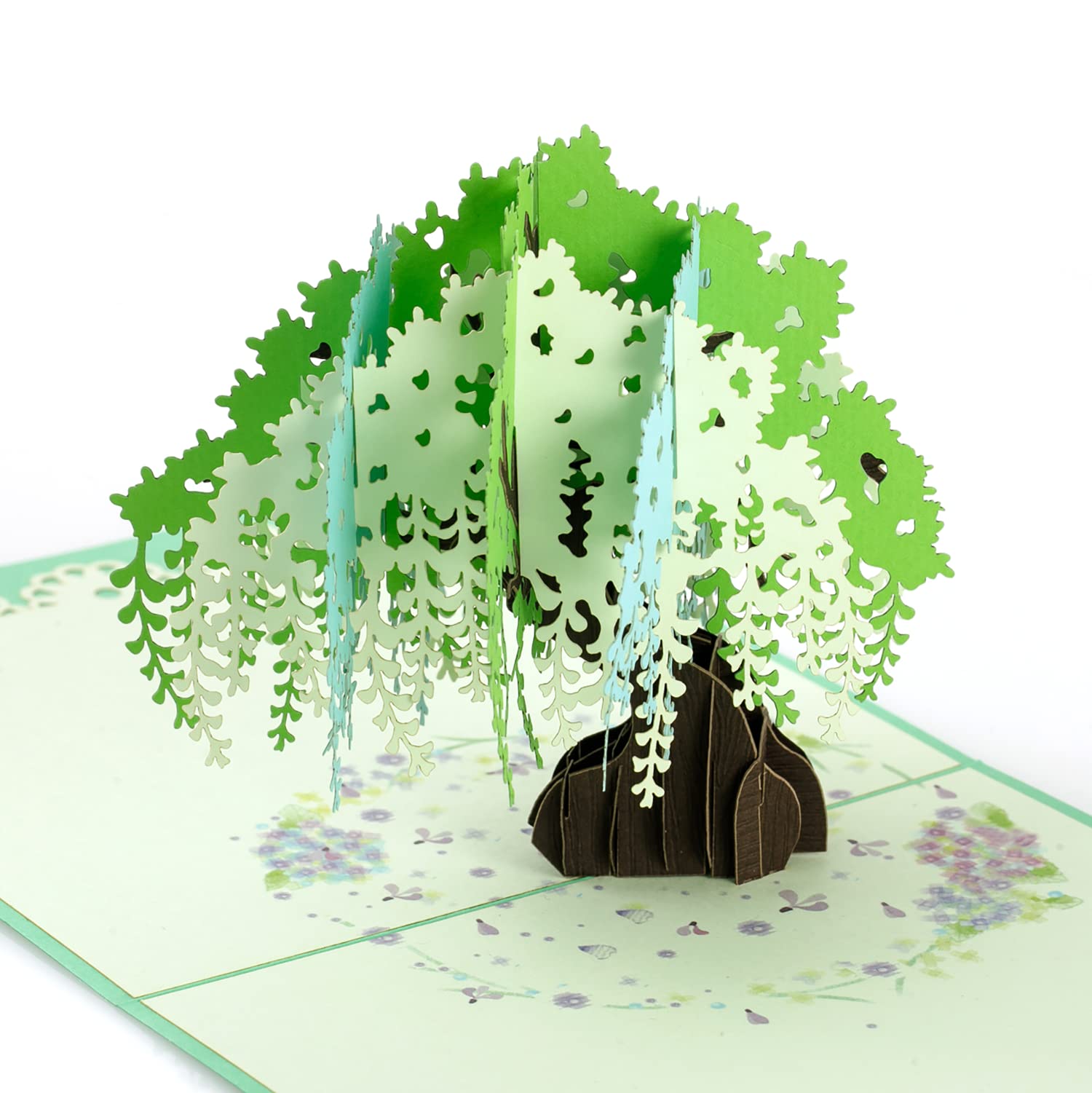 HAPPY GIFTERS Willow Tree Pop Up Card - Appreciation Gifts 3D Greeting Pop Out Surprise - Handmade Large Gift Cards for All Occasions - Unisex Pop-up Present with Envelope Included