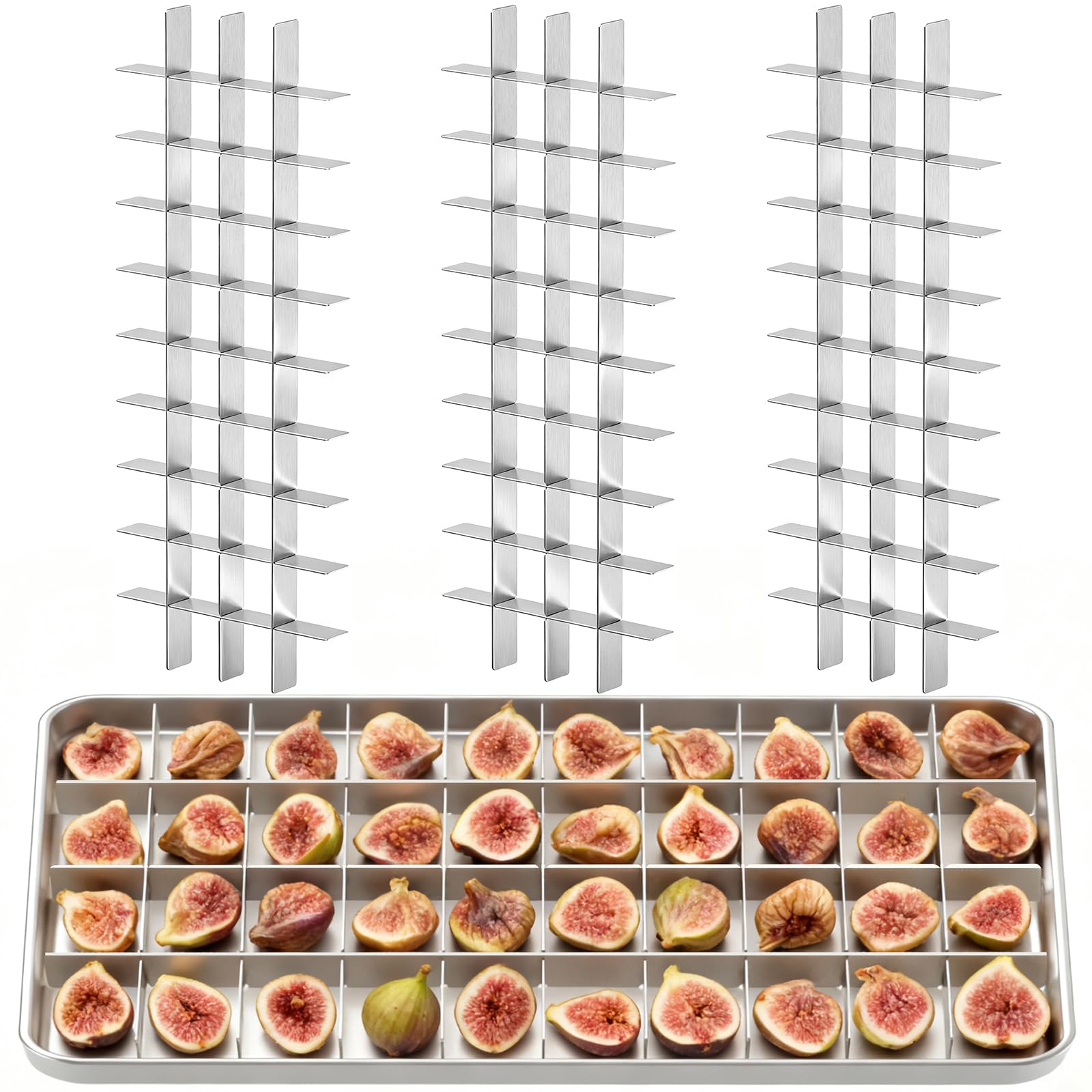 Photo 1 of 3 Pcs Freeze Dryer Tray Dividers Medium, Stainless Steel Long-lasting Dividers Compatible with Harvest Right, Food Grade & Rustproof for Candy, Fruits, Meats