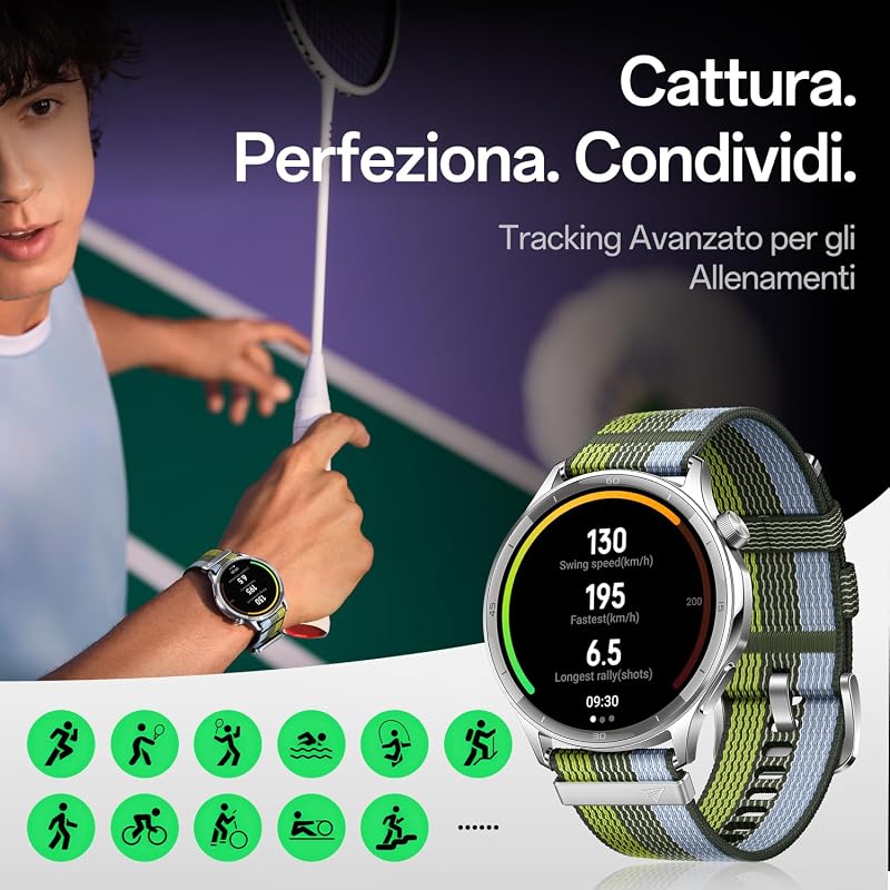 Watch S Smartwatch ECG Acciaio 10Giorni 3000Nits, Silver Gleam