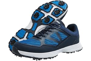 THESTRON Men Golf Shoes Mesh Breathable Breathable Golf Walking Sport Sneakers 7 Spikes Golf Trainers …