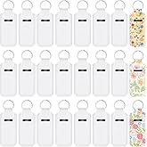 Ptwola 50PCS Sublimation Lipstick Holder Keychain with Key Ring, Blank Lip Balm Gloss Neoprene Clip-on Sleeve Portable Travel Key Ring Protective Cases Pouch Stocking Stuffers for Women DIY