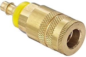 Dixon Valve DC2042L Brass Air Chief Industrial Interchange Quick-Connect Air Hose Socket, 1/4" Coupler x 1/4" Push-On Hose ID Barbed, 37 CFM Flow Rating